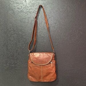 NEW YORK TORONTO Brown Genuine Leather Satchel Purse